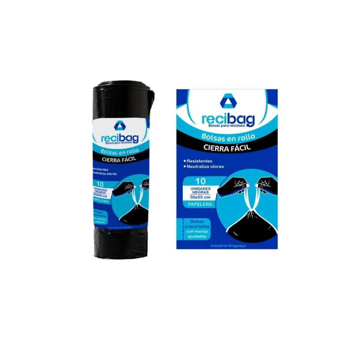 BOLSAS DE BASURA FUERTES CIERRE FÁCIL 50X55CM NEGRAS, 15 UNIDADES 