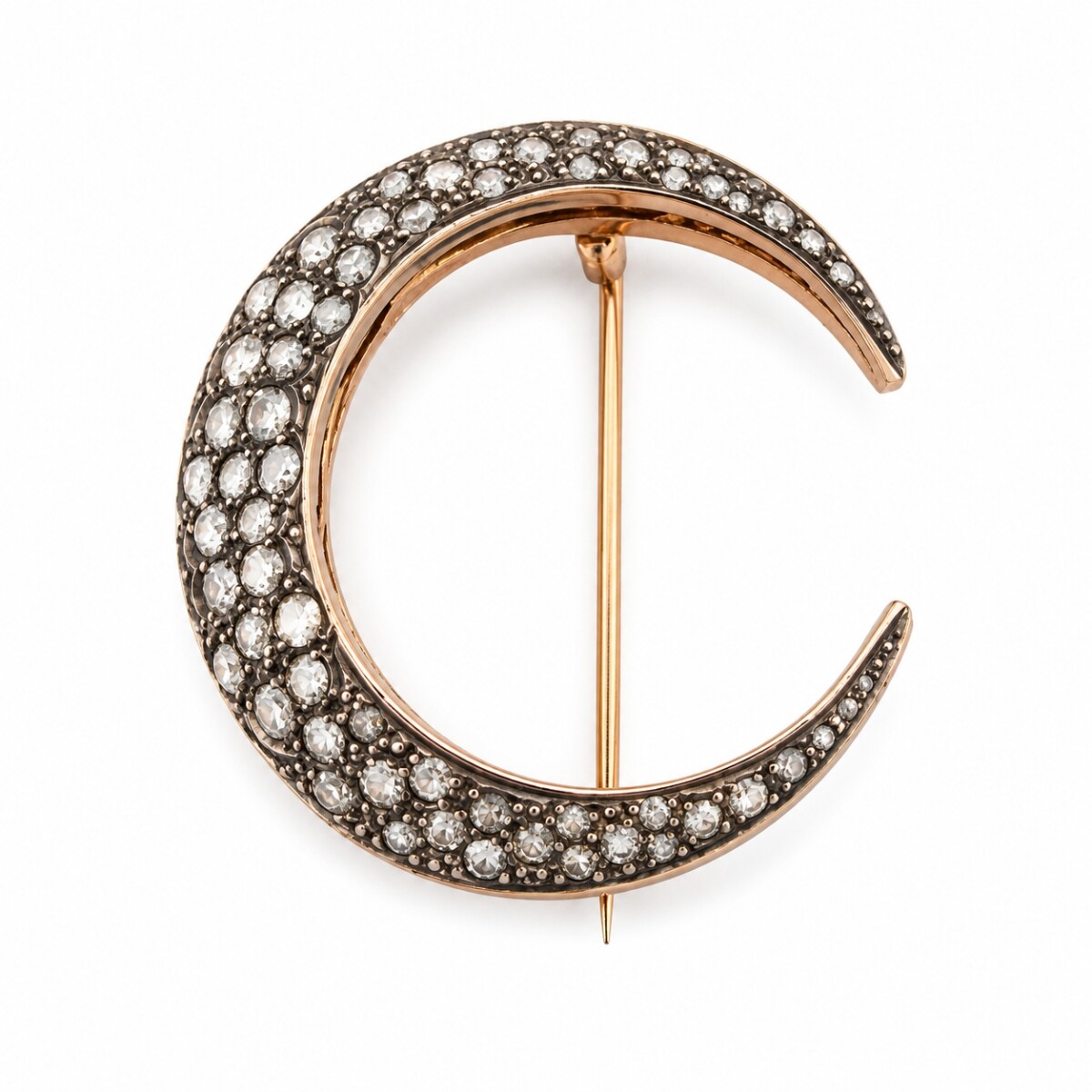 Prendedor Oro 18K, Plata Y Diamantes 