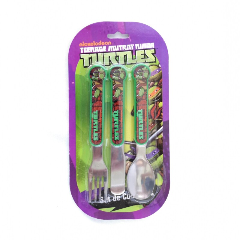 Set de Cubiertos para Bebé Tortugas Ninja x3 BAZAR CUBIERTOS BB SET X 3 TORTUGAS NINJA PROM