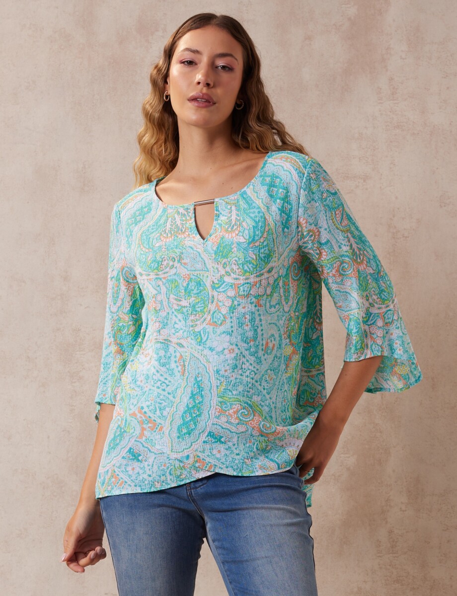 Blusa Gasa - Verde/multi 