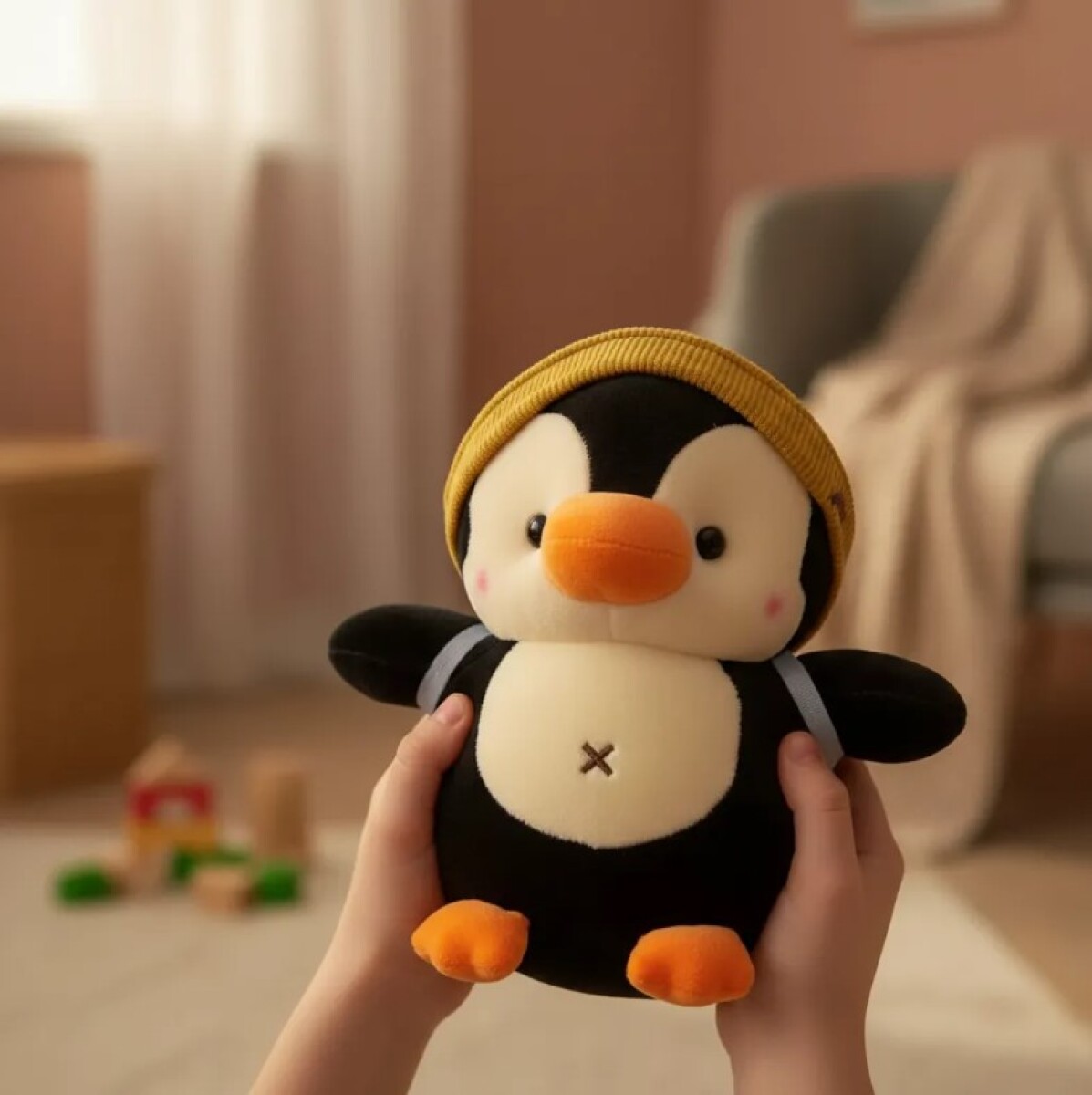 Peluche Pingüino Polar Algodón Altura 27cm 