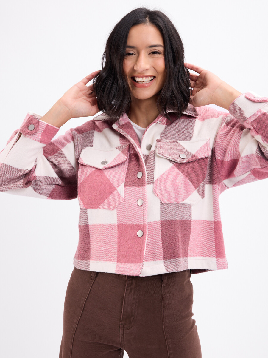 Sobrecamisa a cuadros Rose - rosado 