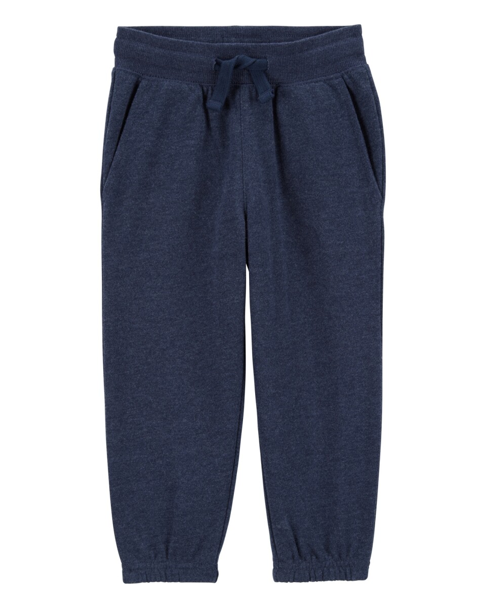 Pantalón deportivo de algodón, con logo, azul marino 