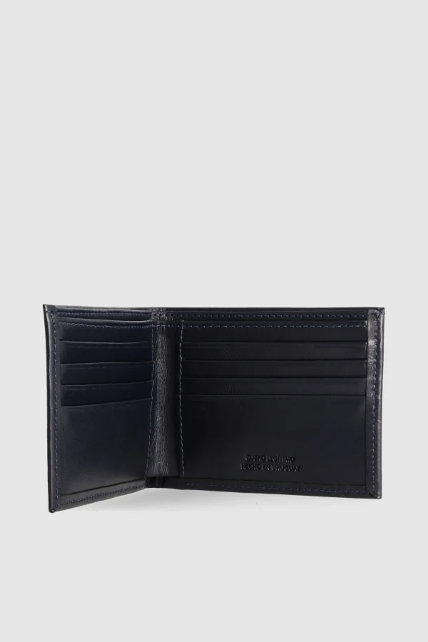 Billetera de cuero Boston Azul
