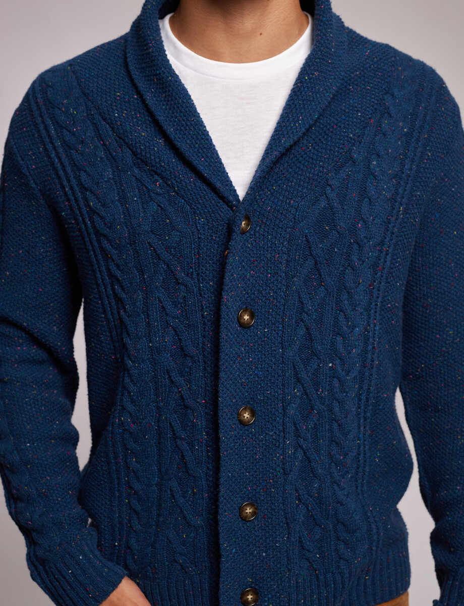 Cárdigan boutonne azul marino