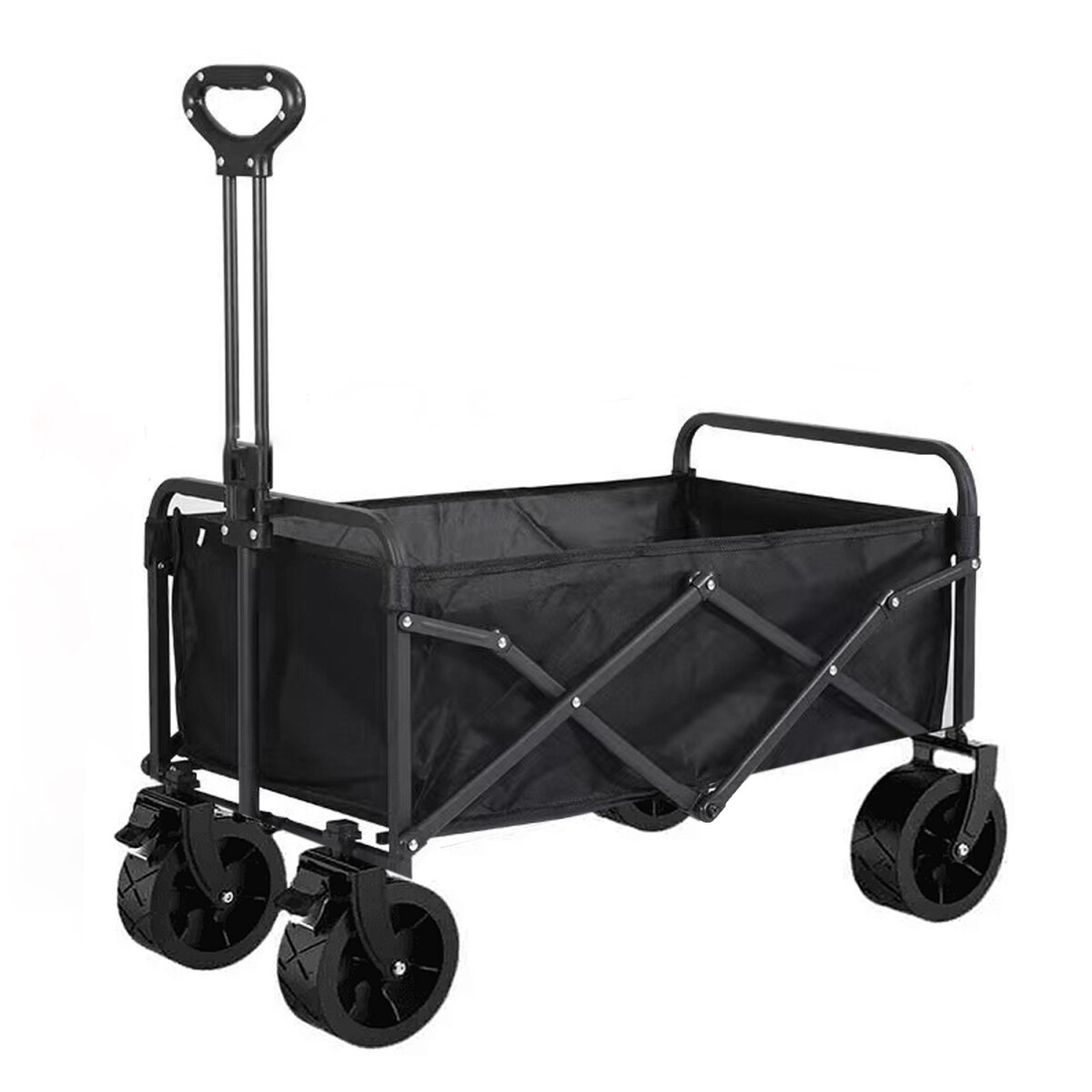 Carro Plegable Reforzado Camping Rueda de 8cm - Negro 