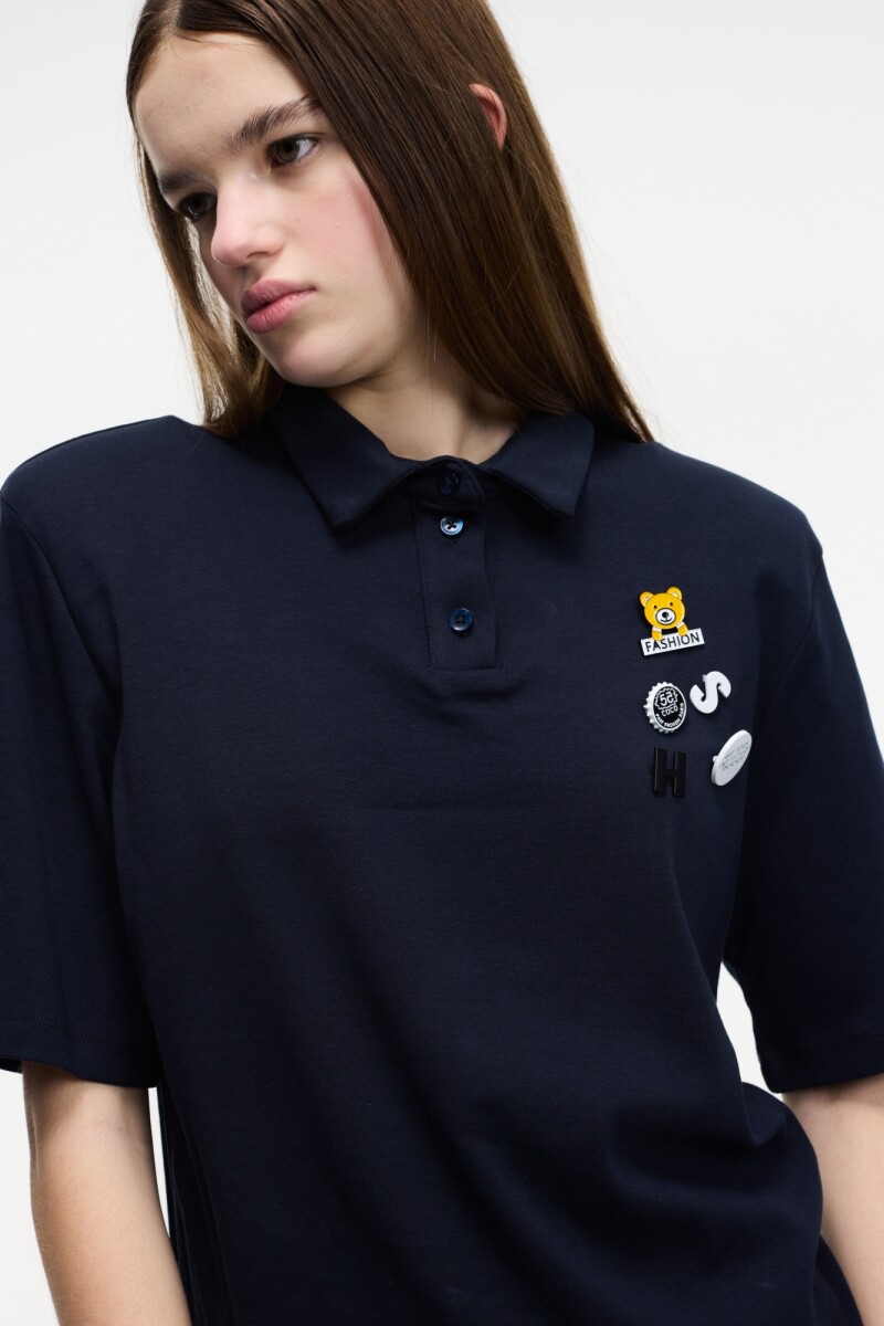 POLO CON PINS Azul