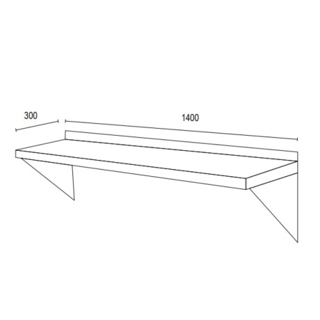 Estante Mural de Acero Inoxidable 140 cm Estante Mural de Acero Inoxidable 140 cm