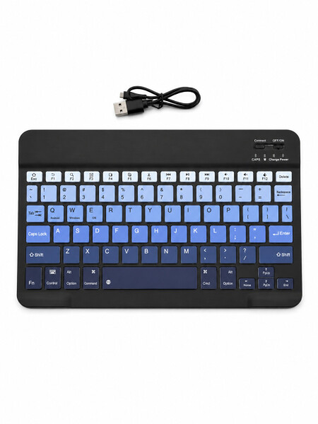 TECLADO BLUETHOOTH CON SOPORTE AZUL