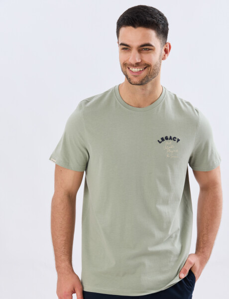 REMERA ESTAMPADA DE ALGODÓN Pistacho