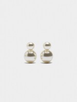 Pendientes Cortos De Perlas blanco