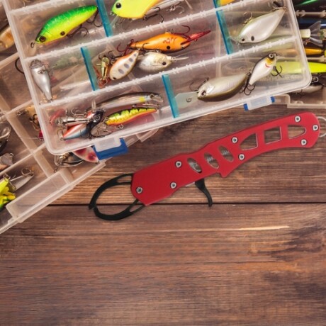 Pinza boga en aluminio para pesca Rojo