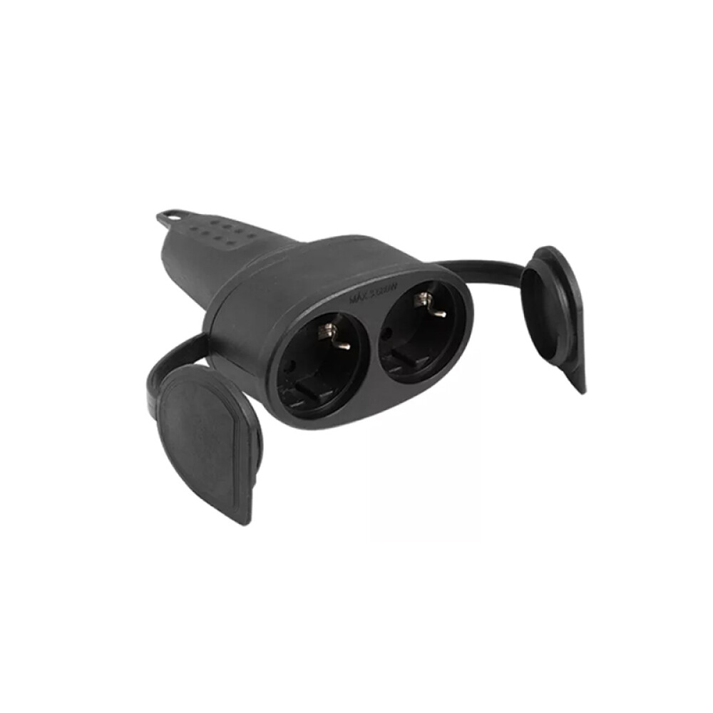 Ficha hembra con 2 Schuko de goma 16A Contactum ELE01477