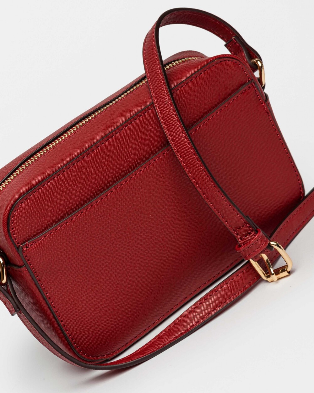 Mini Bag Lane En Efecto Cuero Zaffiano Rojo