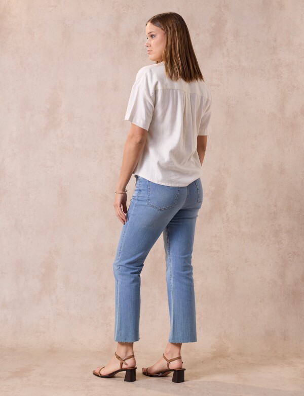 Blusa Lino Cruzada CRUDO