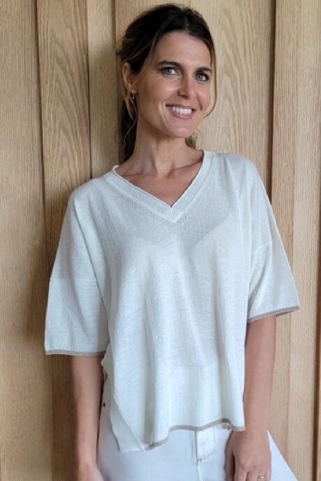 Remera Nogal Knitted Blanco