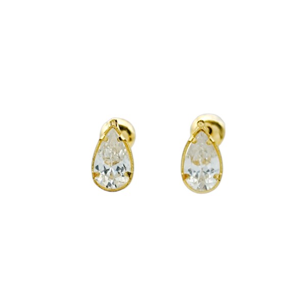Abridores Gota-Oro 18k-Piedra Zirconia-AB9513 conpiedra