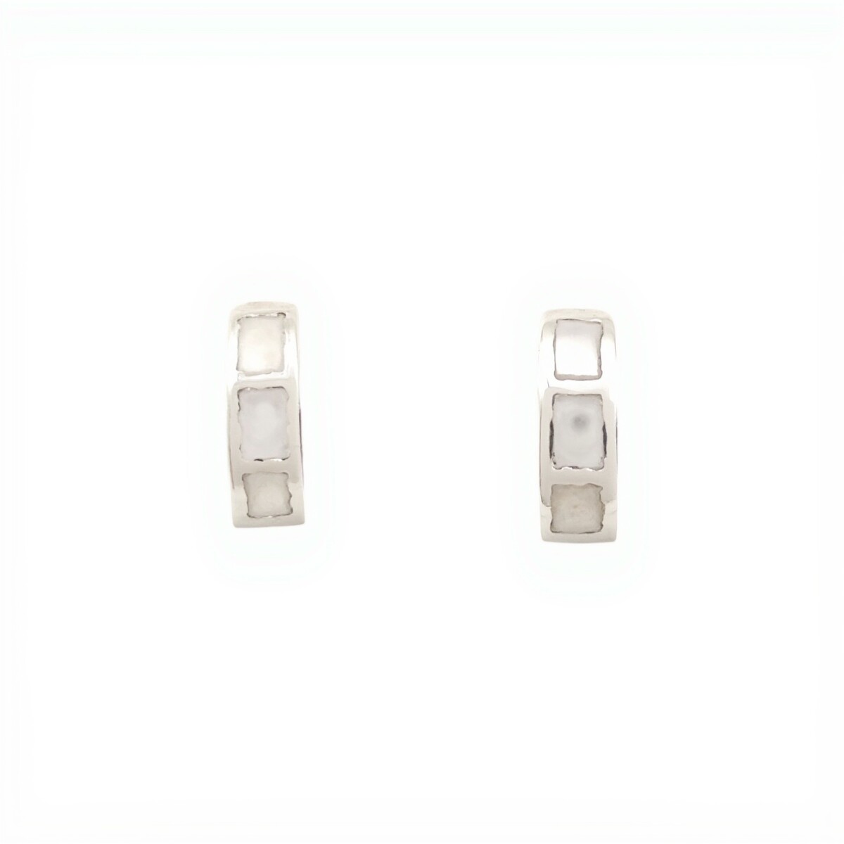 Caravanas Medio aro-Plata 925-Piedra Nacar-CA3310 - conpiedra 