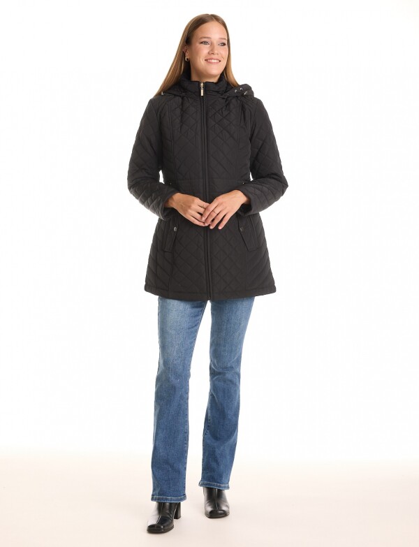 Campera Capitoneada Larga NEGRO