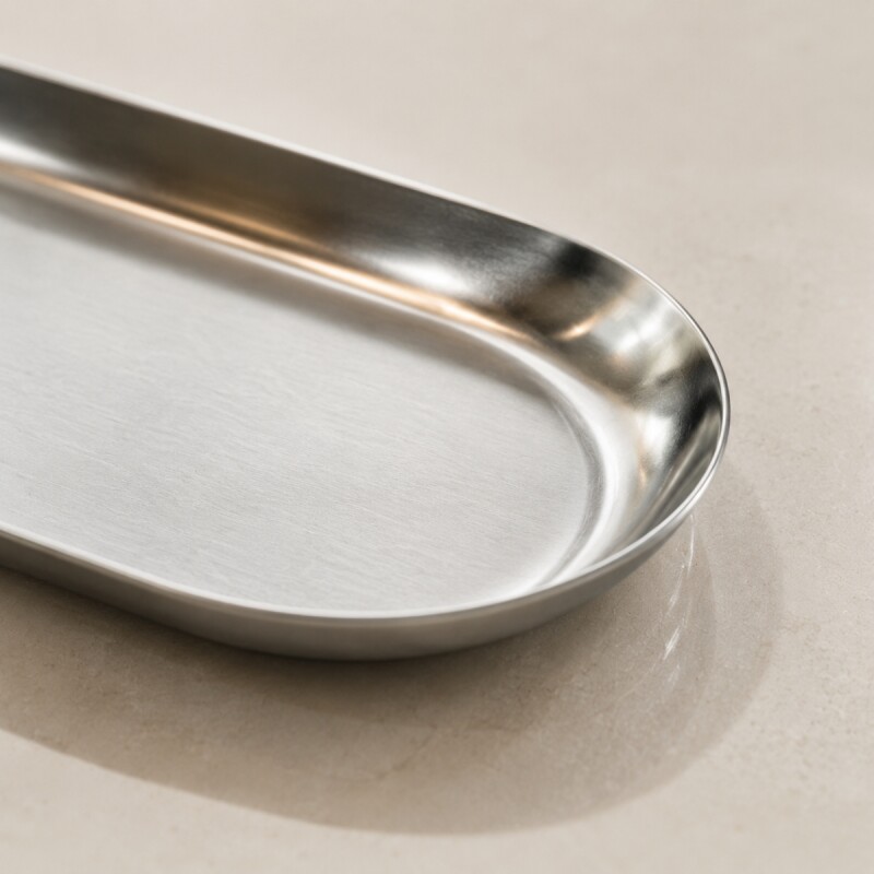Bandeja Oval 18x8 cm metal PLATA