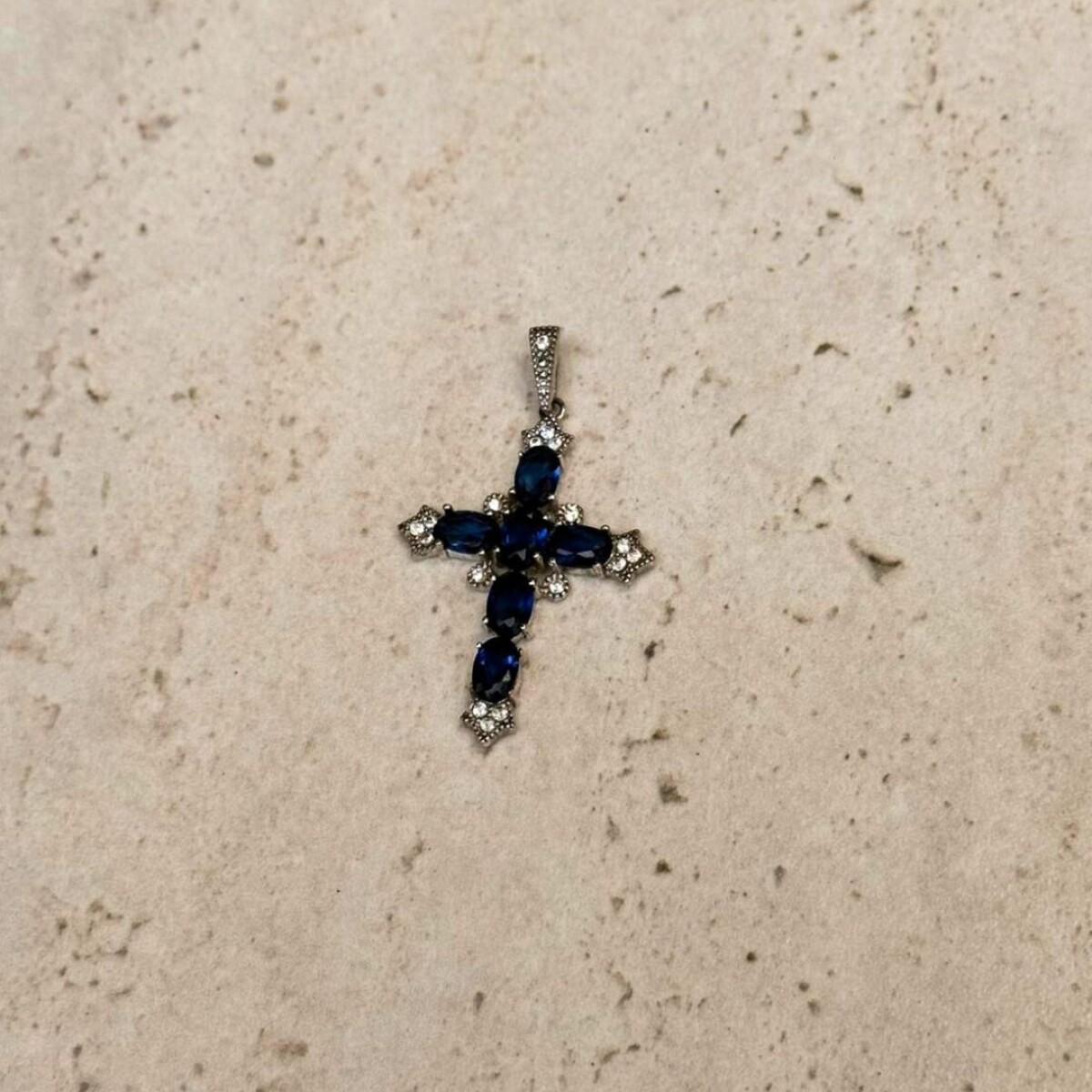 Dije Cruz Blue - Plata 925 