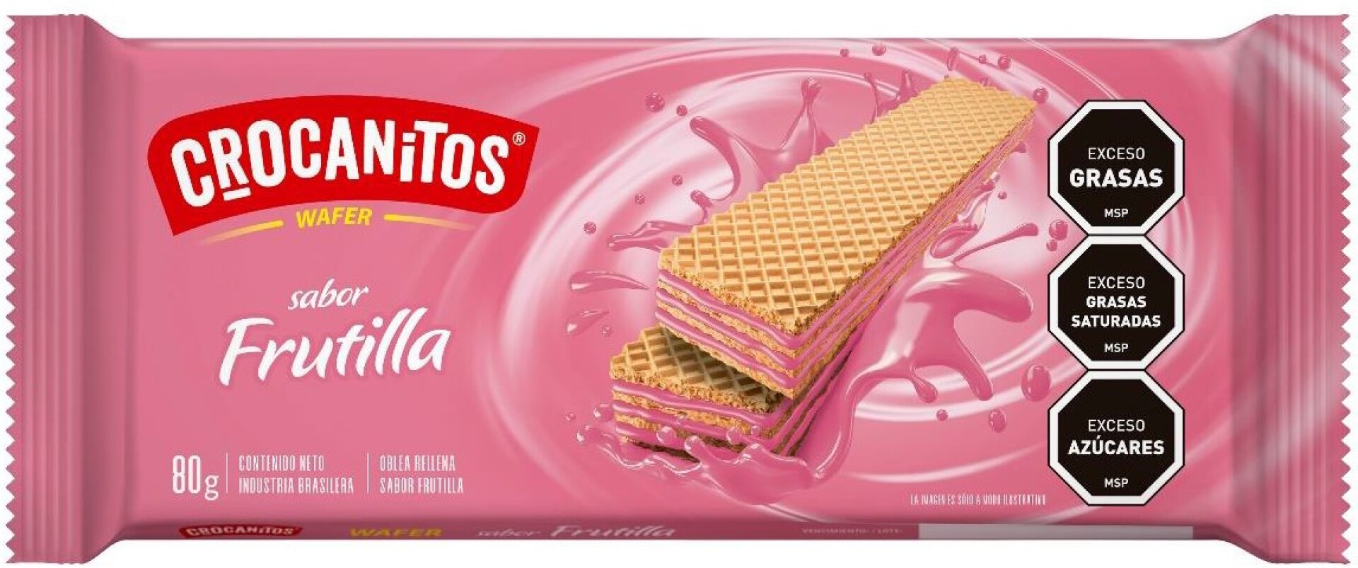 WAFFLE RELL CROCANITO 80G FRUTILLA 