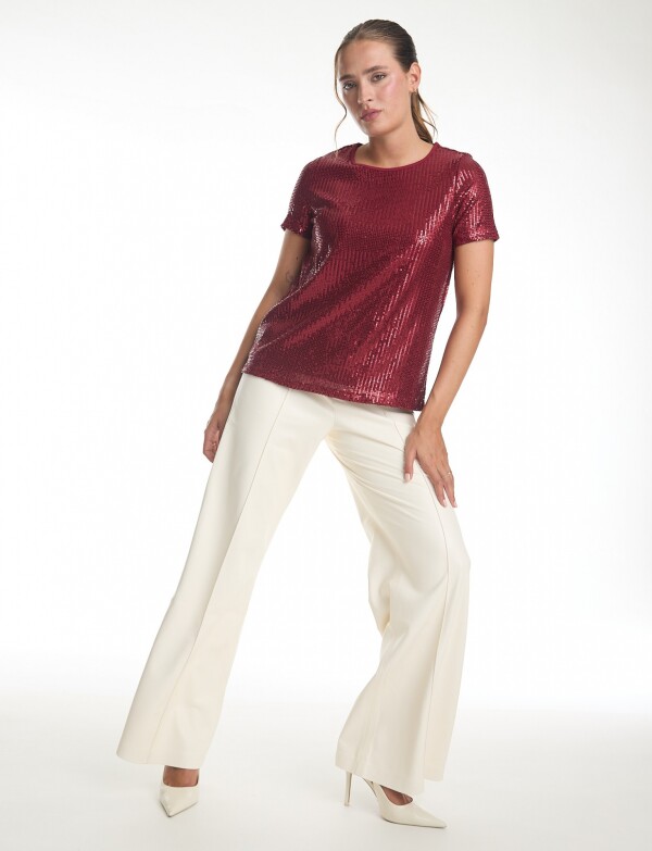 Blusa Noche Lentejue BORDEAUX