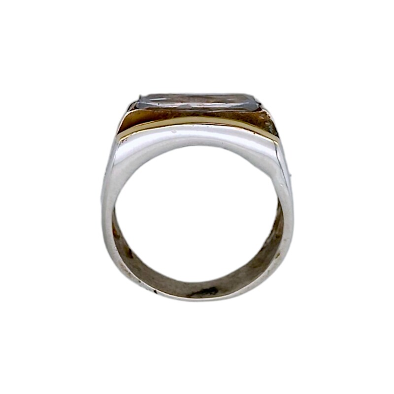 Anillo Mesa-Plata y Oro-Piedra Zirconia-AN5003 conpiedra