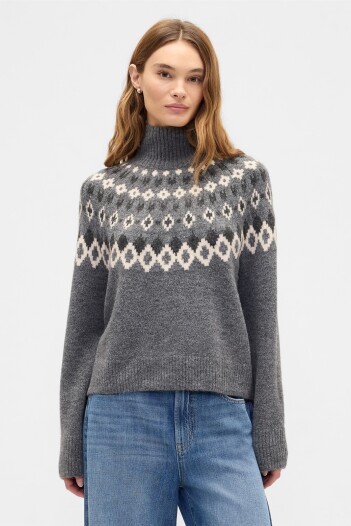 Buzo Polera Fairisle Mujer B25 Grey Heather