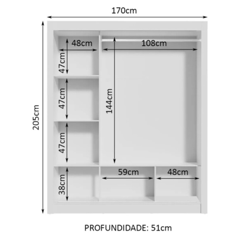 Ropero Placard 3 Puertas Corredizas 1 Espejo Monaco Multicolor