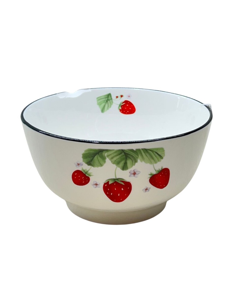 BOWL DE PORCELANA CON DSEÑO FRUTAL • 14cm 