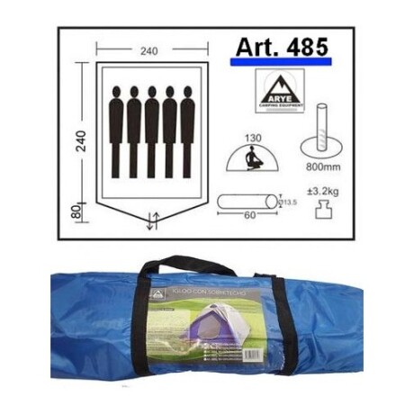 Carpa Igloo Arye con Sobretecho 5/6 Personas Carpa Igloo Arye con Sobretecho 5/6 Personas