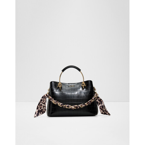 CALANTHE BLACK SYNTHETIC BLACK LEATHER