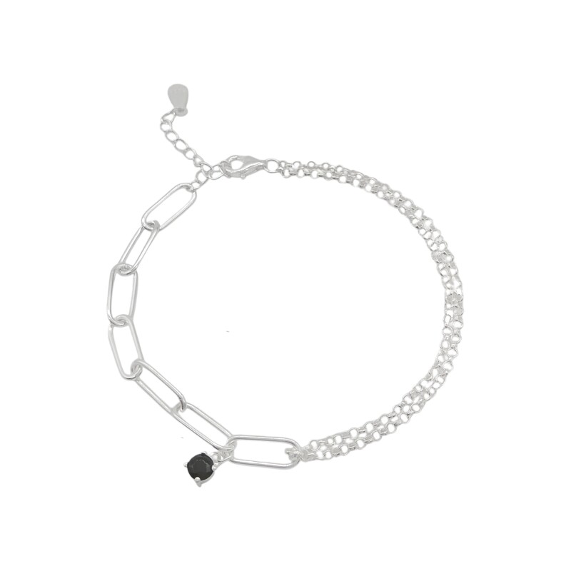 Pulsera Combinada-Plata 925-Piedra Zirconia-PU3632 conpiedra