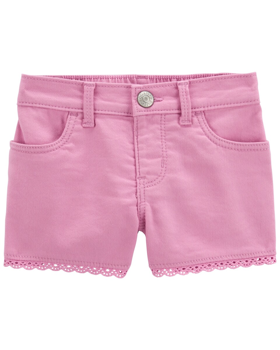 Short de sarga, con ribete de ojales 
