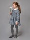 Vestido De Flores Con Smock Gris Azulado