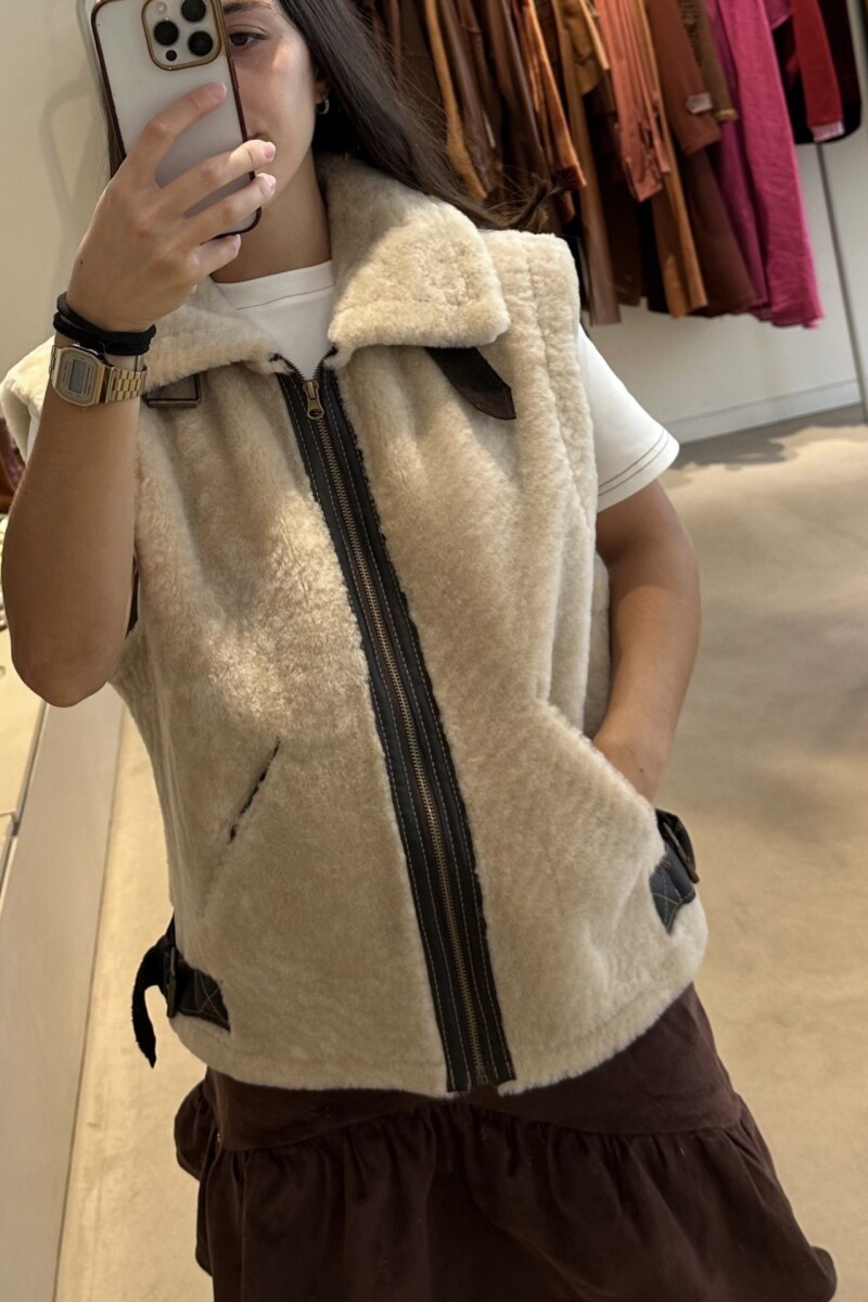 CHALECO EKO Fur Beige