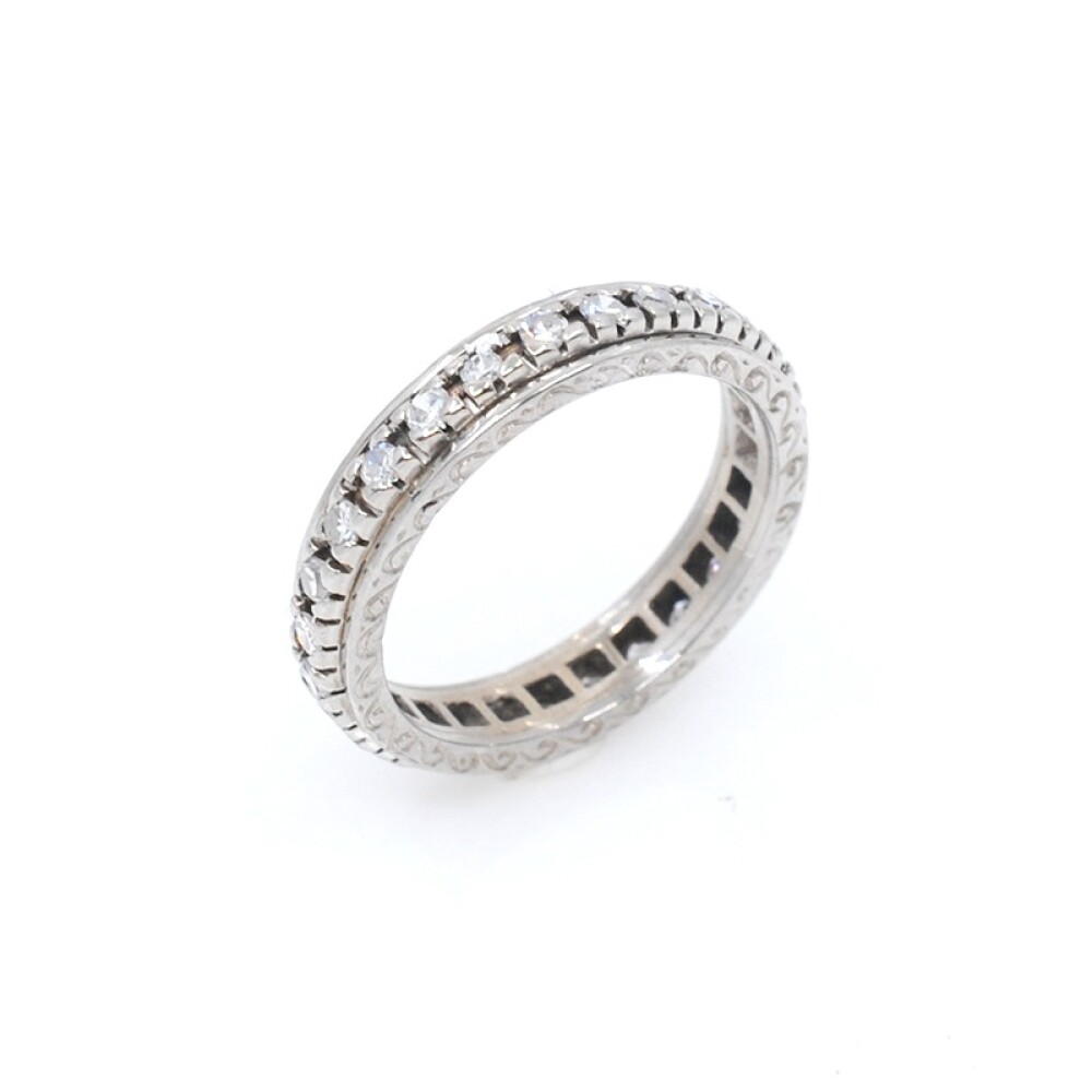 Anillo sin fin en oro 18k blanco y brillantes Anillo sin fin en oro 18k blanco y brillantes