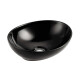 BACHA DE APOYO SEMI OVAL LINEA ANDINA LOZA NEGRO BRILLO GAMAS DE NEGRO