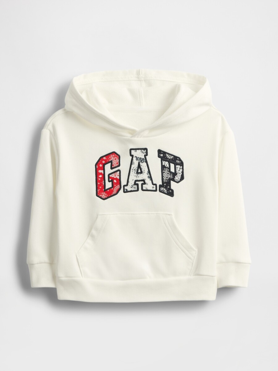 Buzo Canguro Sin Felpa Logo Gap Toddler Niño - New Off White 
