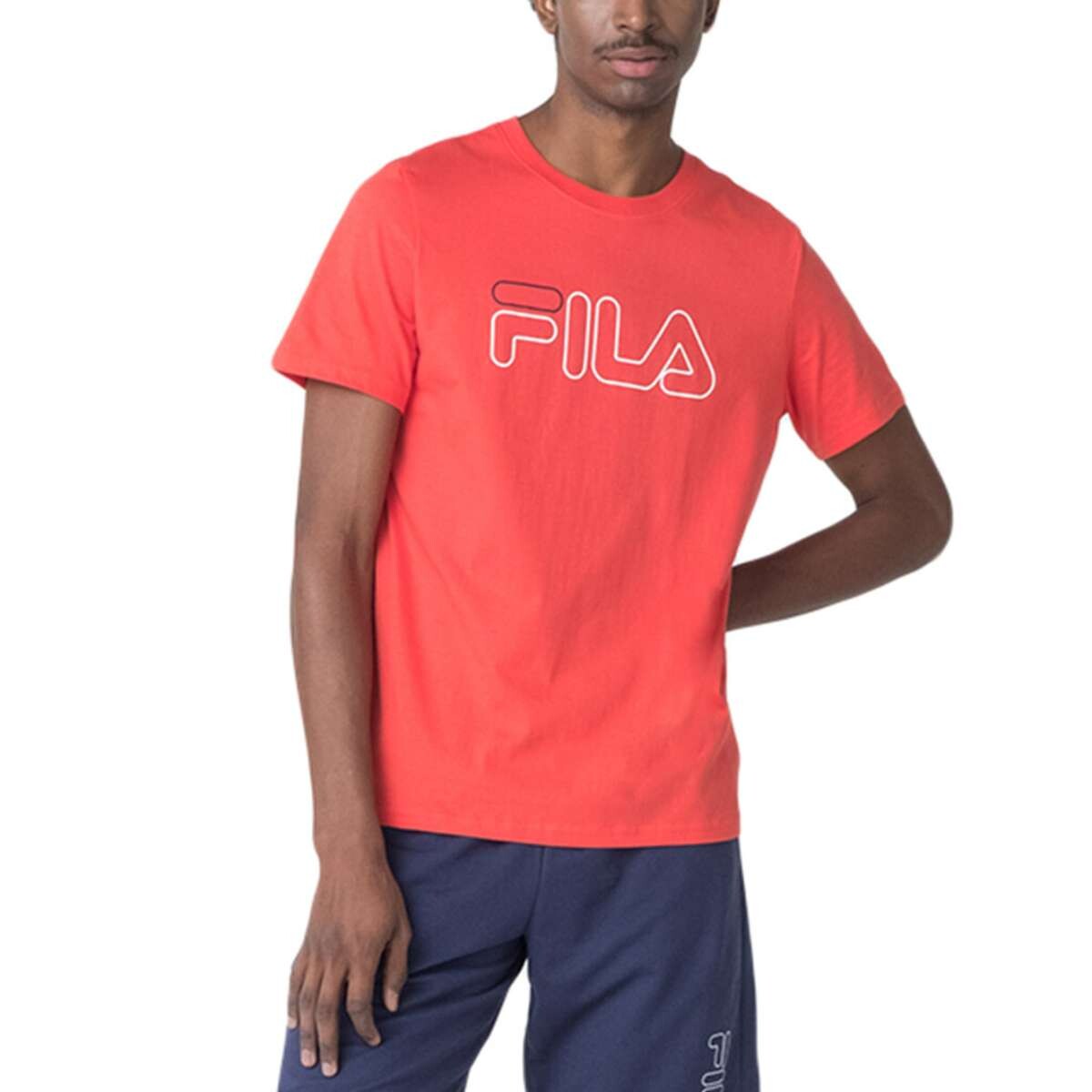 Fila Remera Regular Letter Outline Hombre - Rojo-Blanco 