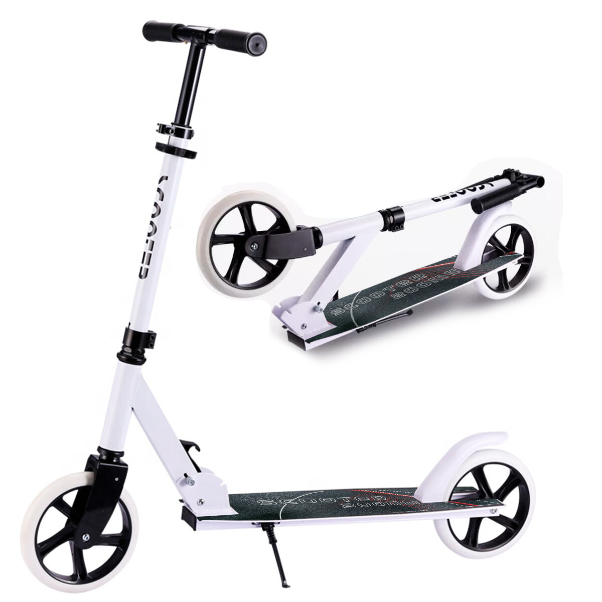 Monopatin Scooter Plegable Aluminio 200 Mm - Blanco 