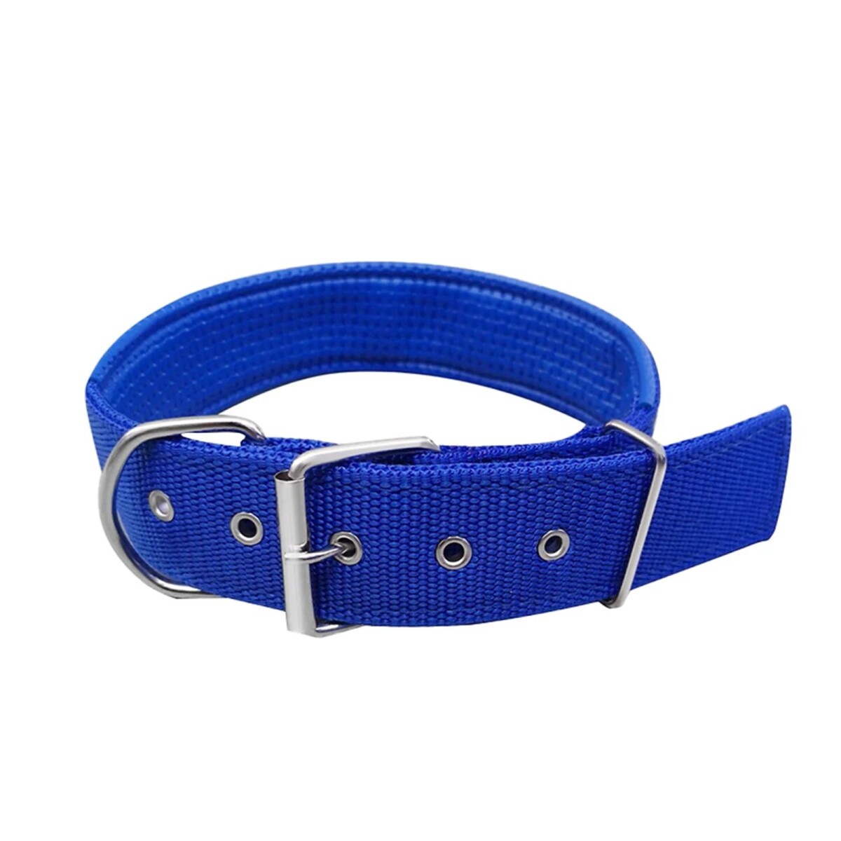 Collar Ajustable Reforzado Hebilla Nylon Perro Gato Mediano - Variante Color Azul 