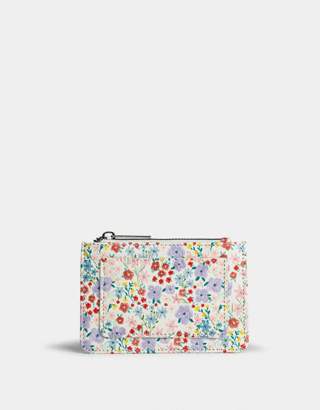 Tarjeteros Flores Monedero Estampado - Estampado Flores