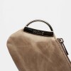 Tarjetero Katy en cuero liso Taupe