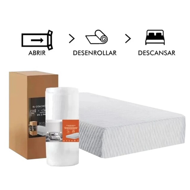 Colchón en caja 1 plaza - 100% espuma - Compactado Colchón en caja 1 plaza - 100% espuma - Compactado