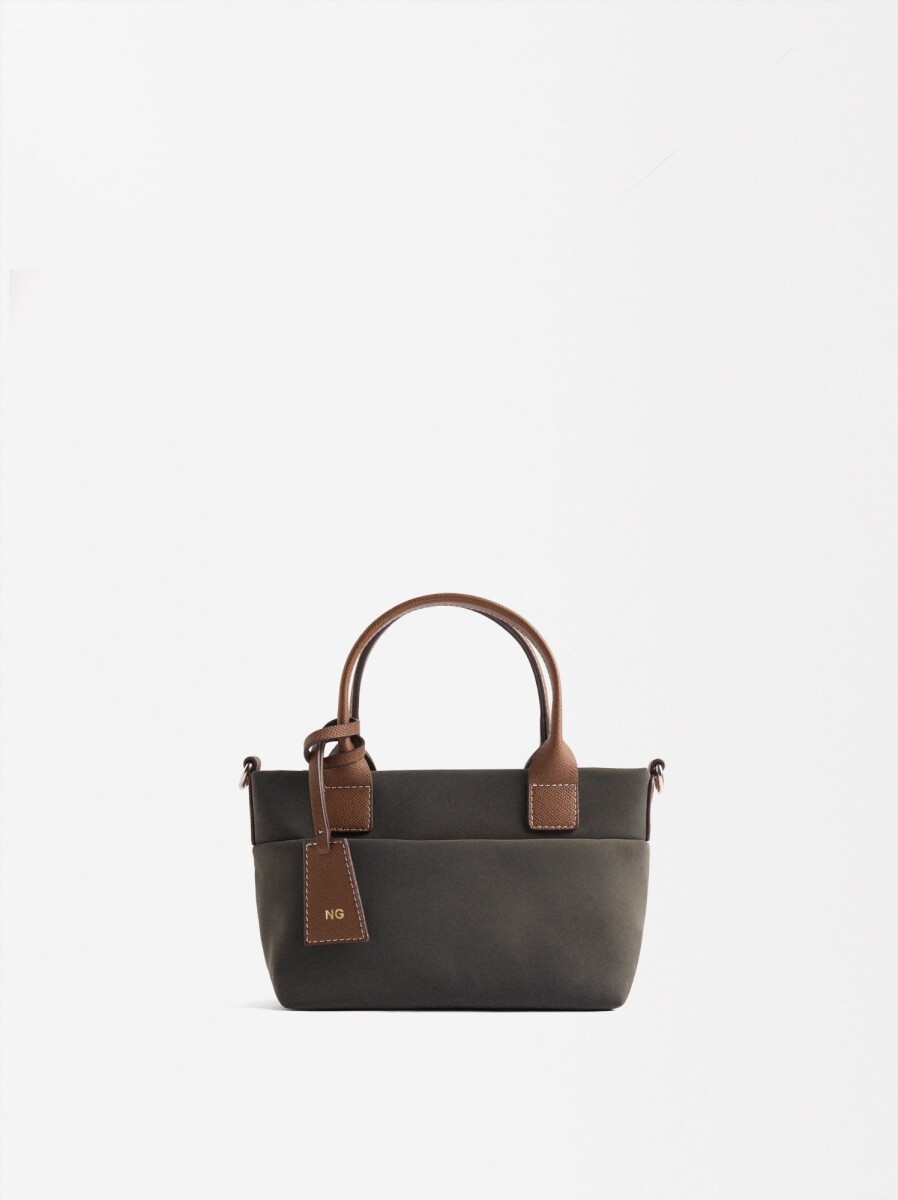 Bolso Tote Con Textura Suave M - negro 