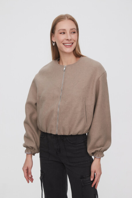 Campera Terry Taupe Claro