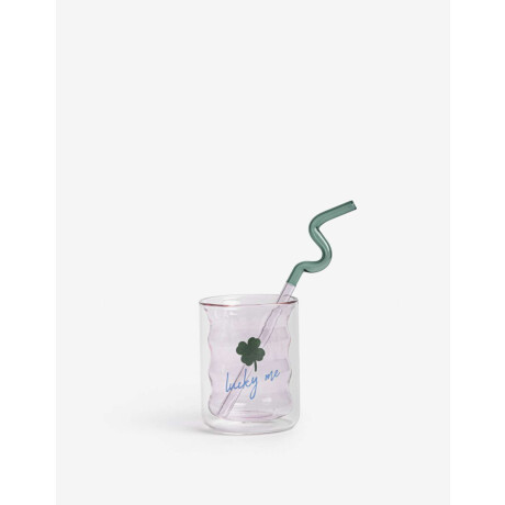 Vaso De Vidrio Lucky Me Combinacion Tricolor