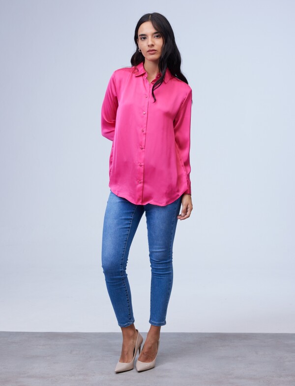 Camisa Saten FUCSIA